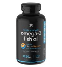 Sports Research, Omega-3 Fish Oil, Triple Strength, 1,250 mg, 180 Softgels