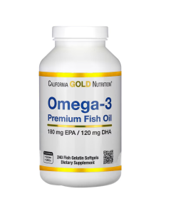 California Gold Nutrition, Omega-3, Premium Fish Oil, 240 Fish Gelatin Softgels